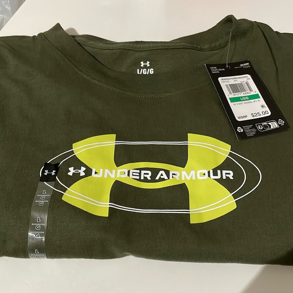 Army Green Under Armor Square Crop Top